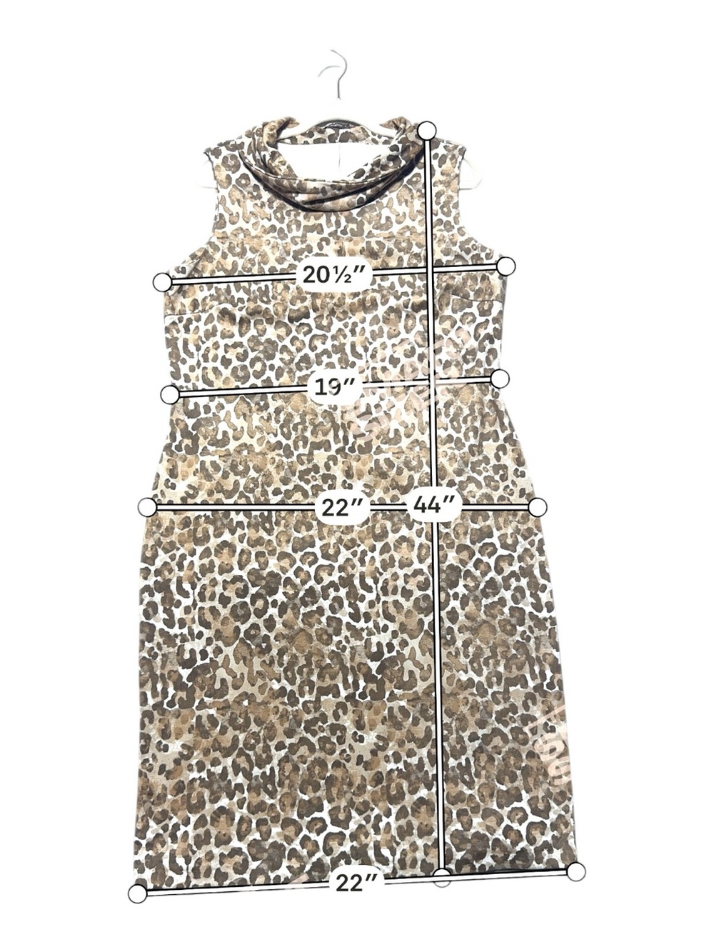 J. McLaughlin Women’s XL Soft Leopard Print Dress Knee Length Velour Brown Tan - Picture 2 of 9